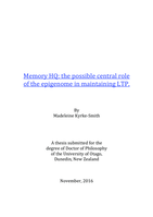 Memory HQ: the possible central role of the epigenome in maintaining LTP.