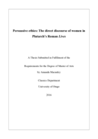 Persuasive ethics: The direct discourse of women in Plutarch’s Roman Lives