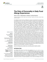 The Role of Personality in Daily Food Allergy Experiences