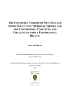 The contested terrain of New Zealand sport policy: Institutional theory and the constraints, conflicts, and challenges with a performance regime