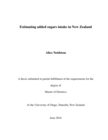 Estimating added sugars intake in New Zealand