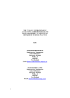 The tyranny of transparent accounting: Corporate face andLevinasian ethics as a political critique of business practice