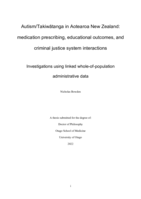 Autism/Takiwātanga in Aotearoa New Zealand: medication prescribing, educational outcomes, and criminal justice system interactions. Investigations using linked whole-of-population administrative data