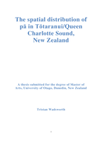 The spatial distribution of pā in Tōtaranui/Queen Charlotte Sound, New Zealand
