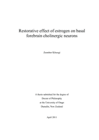 Restorative effect of estrogen on basal forebrain cholinergic neurons