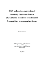 RNA and protein expression of  Paternally Expressed Gene 10  (PEG10) and associated translational  frameshifting in mammalian tissues