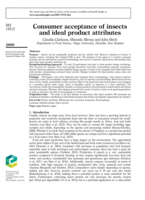 Consumer acceptance of insects and ideal product attributes