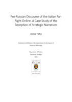 Pro-Russian discourse of the Italian far-right online. A case study of the reception of strategic narratives