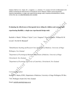 Evaluating the effectiveness of therapeutic horse riding for children and young people experiencing disability: a single-case experimental design study