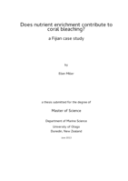 Does nutrient enrichment contribute to coral bleaching? A Fijian case study
