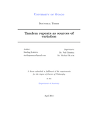 Tandem repeats as sources of variation