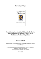 Transitioning from analysing methylation profiles in bulk populations of Colorectal cancer cells to methylation profiles of single cells