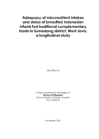 Adequacy of micronutrient intakes and status of breastfed Indonesian infants fed traditional complementary foods in Sumedang district, West Java: a longitudinal study