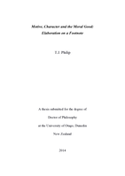 Motive, Character and the Moral Good: Elaboration on a Footnote