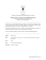 Mā te huruhuru te manu ka rere – The Formation of Māori Identity in Dunedin High Schools