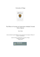 The Effects of Accents on Conservation Attitudes Towards Native Species