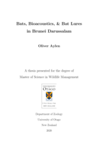 Bats, Bioacoustics, & Bat Lures in Brunei Darussalam