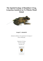 The spatial ecology of Hamilton’s frog, Leiopelma hamiltoni on Te Pākeka Maud Island