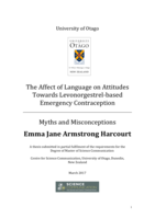 The Affect of Language on Attitudes Towards Levonorgestrel-based Emergency Contraception