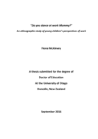 "Do you dance at work Mummy?" An ethnographic study of young children's perspectives of work.