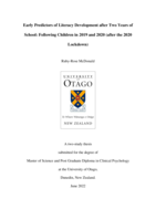 Early Predictors of Literacy Development after Two Years of School: Following Children in 2019 and 2020 (after the 2020 Lockdown)