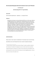 Reconceptualising Specialist Environment Courts and Tribunals