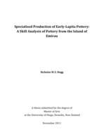 Specialised Production of Early‐Lapita Pottery: A Skill Analysis of Pottery from the Island of Emirau