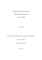 A system to measure the impact of SME support programmes in New Zealand