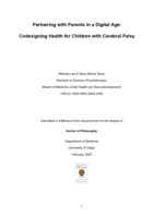 Partnering with parents in a digital age: Codesigning health for children with cerebral palsy