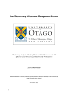 Local Democracy & Resource Management Reform