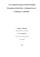 New Zealand Secondary School Principals’ Perceptions of their Role: A Limiting Form of Contingency Leadership