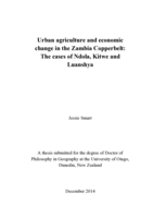 Urban agriculture and economic change in the Zambia Copperbelt: The cases of Ndola, Kitwe and Luanshya