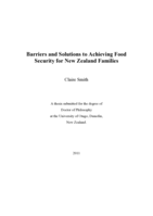Barriers and Solutions to Achieving Food Security for New Zealand Families