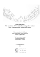 All the little things: The experiences of New Zealand secondary school teachers living with impairments and/or chronic illness