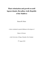 Plant colonisation and growth on atoll lagoon islands, Huvadhoo Atoll, Republic of the Maldives