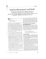 Relationship Property and Death