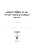Perceptions, experiences and preparations for heatwaves in the Marlborough region of Aotearoa New Zealand: an elderly and stakeholder perspective
