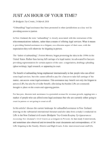 Just an Hour of Your Time? Providing Limited (Unbundled) Assistance to Litigants in Person