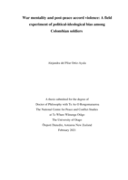 War mentality and post-peace accord violence: A field experiment of political-ideological bias among Colombian soldiers