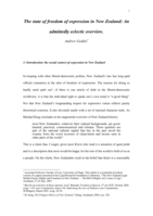 The State of Freedom of Expression in New Zealand: An Admittedly Eclectic Overview