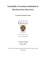 Essentiality of succinate metabolism in Mycobacterium tuberculosis