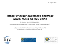 Impact of sugar-sweetened beverage taxes: focus on the Pacific
