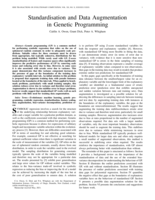 Standardisation and Data Augmentation in Genetic Programming