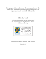 Foraging activity and colony thermoregulation of the honey bee Apis mellifera following exposure to the organophosphate pesticide chlorpyrifos