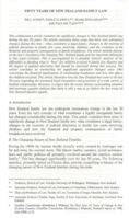 Fifty Years of New Zealand Family Law