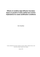 Effects of coralline algal diffusion boundary layers on growth of newly settled sea urchins: implications for ocean acidification conditions