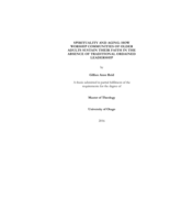 Spirituality and Aging: How Worship communities of Older Adults Sustain Their Faith in the Absence of Traditional Ordained Leadership