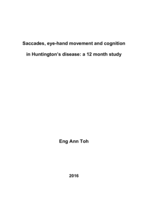 Saccades, eye-hand movement and cognition in Huntington's disease: a 12 month study