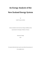 An Exergy Analysis of the New Zealand Energy System