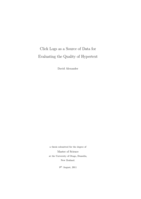 Click Logs as a Source of Data for Evaluating the Quality of Hypertext
